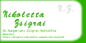 nikoletta zsigrai business card